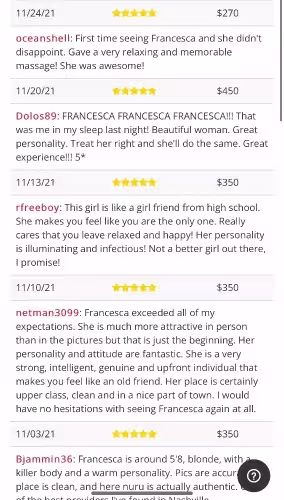 Escort | 615-861-7988 | Francesca | Nashville